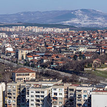 Поглед към Перник от крепостта Кракра, Област Перник