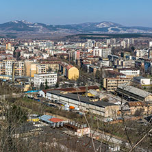 Поглед към Перник от крепостта Кракра, Област Перник