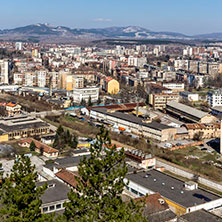 Поглед към Перник от крепостта Кракра, Област Перник