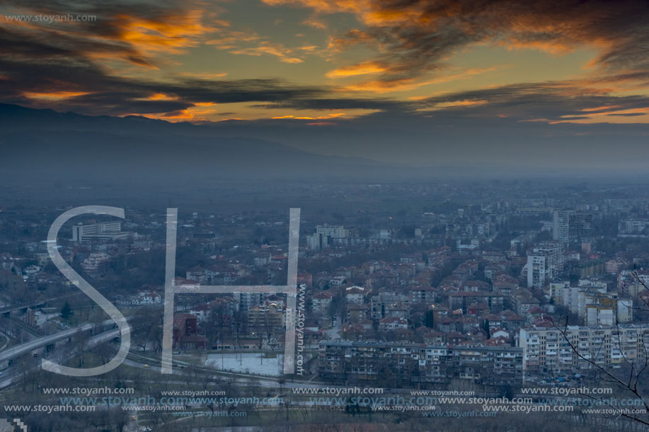 Пловдив, Залез гледан от Младежкия Хълм, Област Пловдив