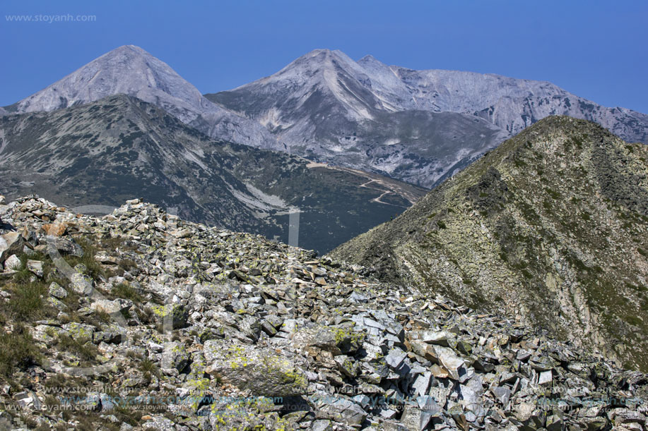 Върховете Вихрен и Кутело, Изглед от връх Полежан, Пирин