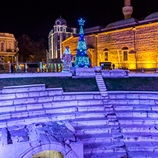 Пловдив, Античният стадион през нощта, Област Пловдив - Снимки от България, Курорти, Туристически Дестинации
